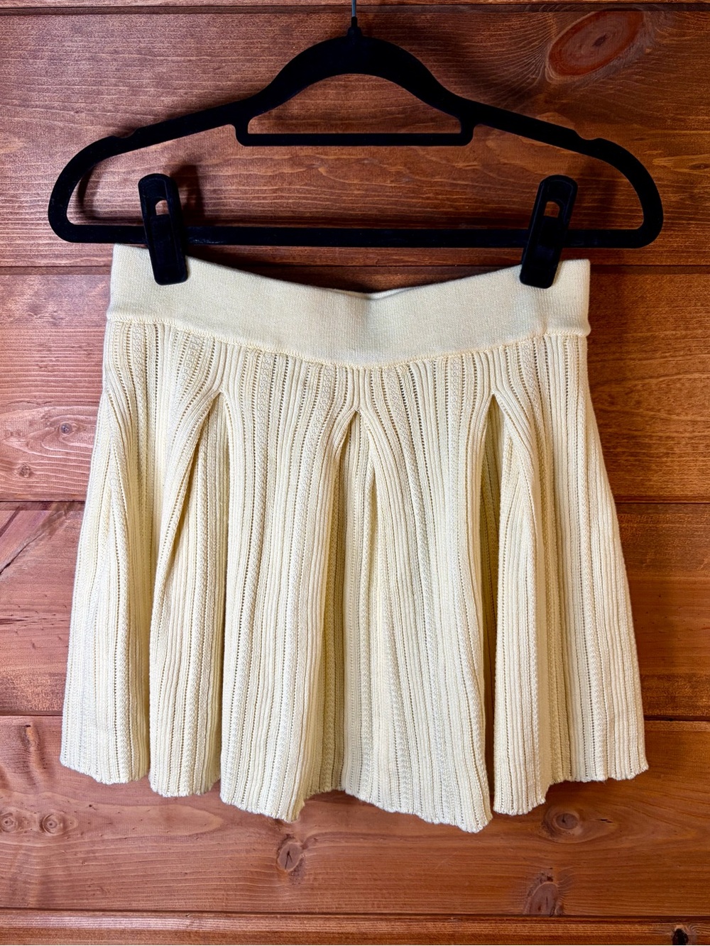 Hippie Rose Cream Ribbed Knit Skater Mini Skirt Size XS 💕🌸